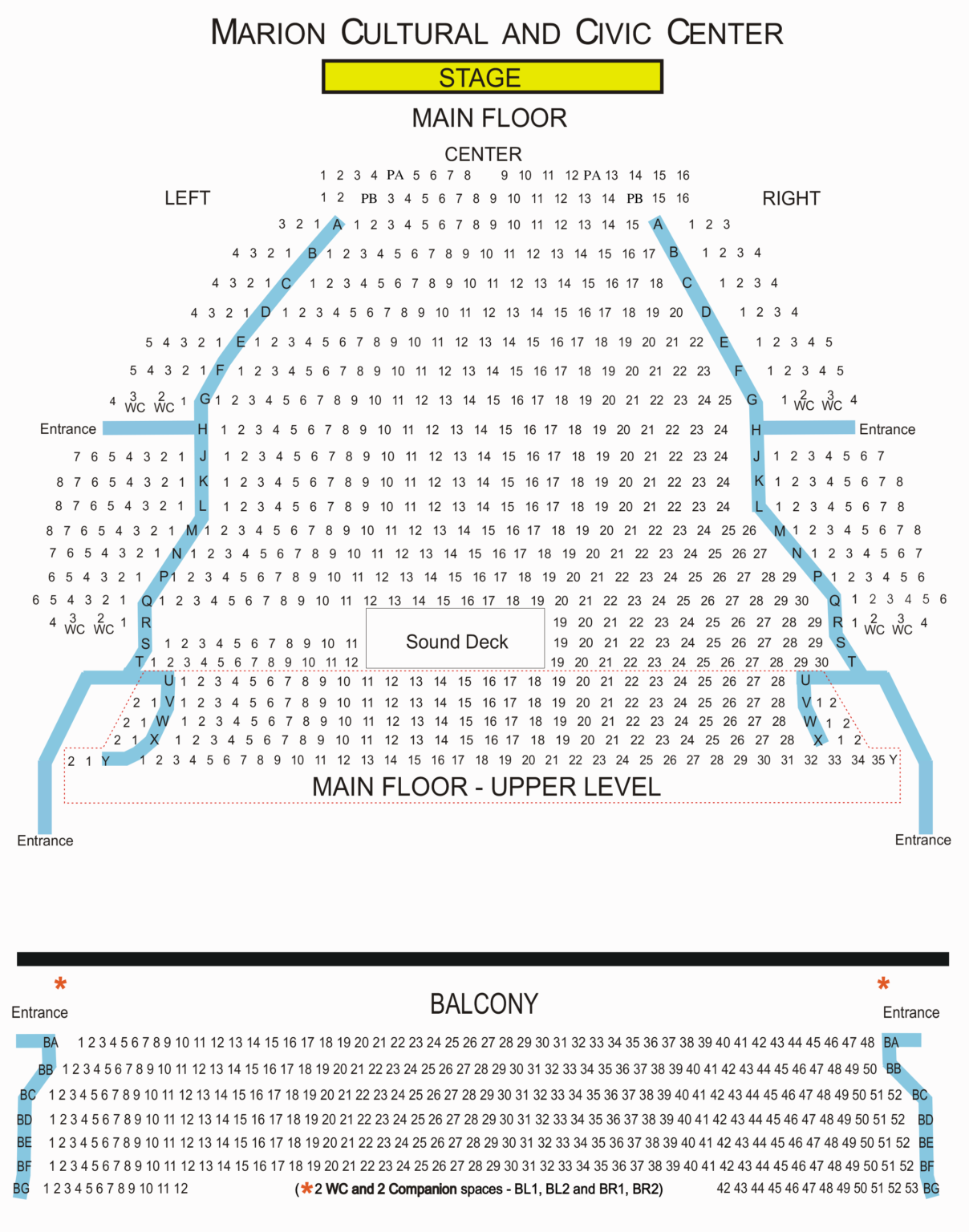 Seating Chart – Marion Cultural and Civic Center – City of Marion